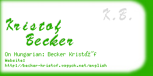 kristof becker business card